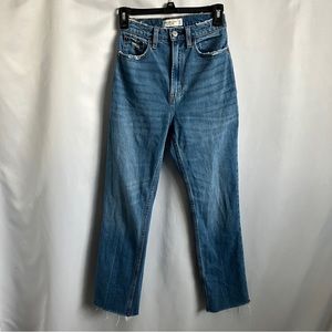 Abercrombie & Fitch Curve Love Ankle Straight Ultra High Rise Jeans
